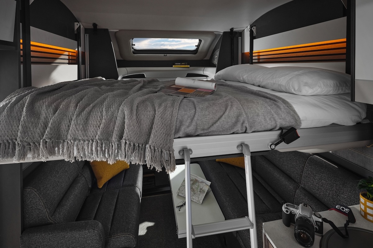2026 Swift Trekker Motorhome Interior Dropdown Bed Caption