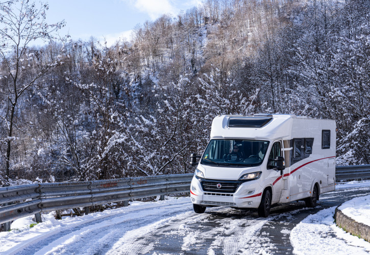 Motorhome In Snow
