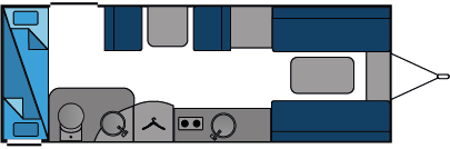 10667 Caravan End Bunk Beds Middle Kitchen And Washroom 2