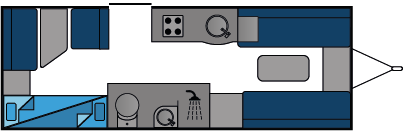 11564 Caravan Bunk Beds Middle Washroom