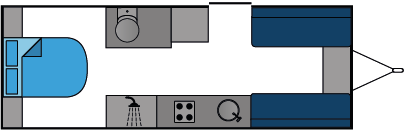 13953 Caravan Island Bed Middle Washroom Front Dinette