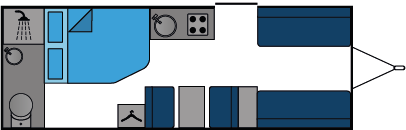 14514 Caravan French Bed End Washroom Front Dinette