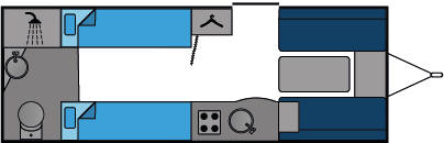 16867 Caravan Twin Bed End Washroom