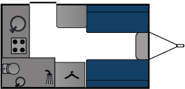 17016 Caravan End Kitchen End Washroom Front Dinette