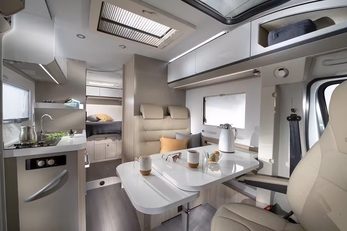 2026 Adria Compact Lounge Sandy White Upholstery