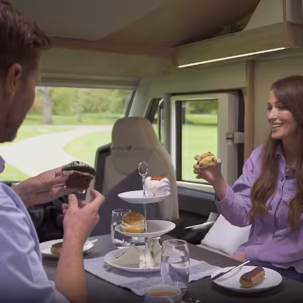 2026 Auto Trail Couple Talking And Eating