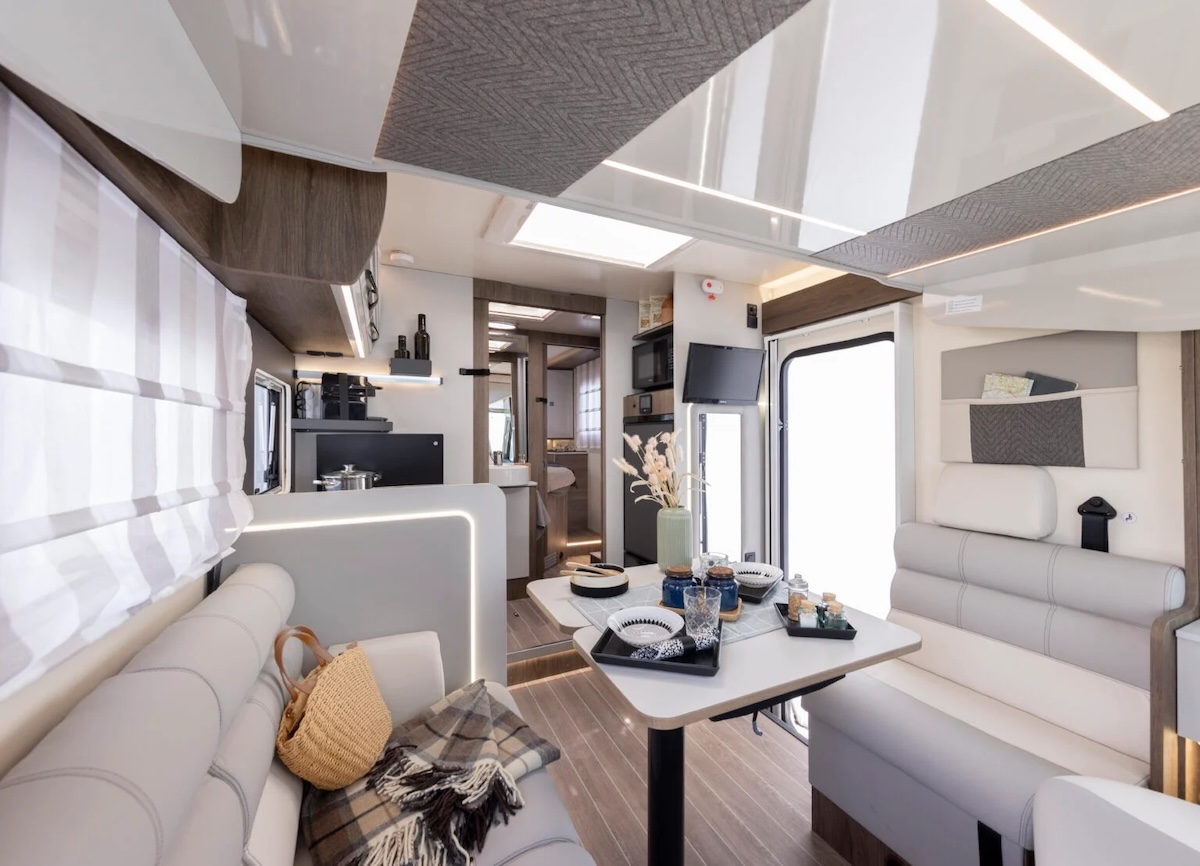 2026 Roller Team Pegaso 740 Front Lounge Dining Kitchen Caption