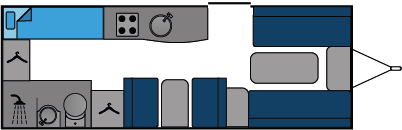 42671 Caravan Bunk End Wash Front Dinette