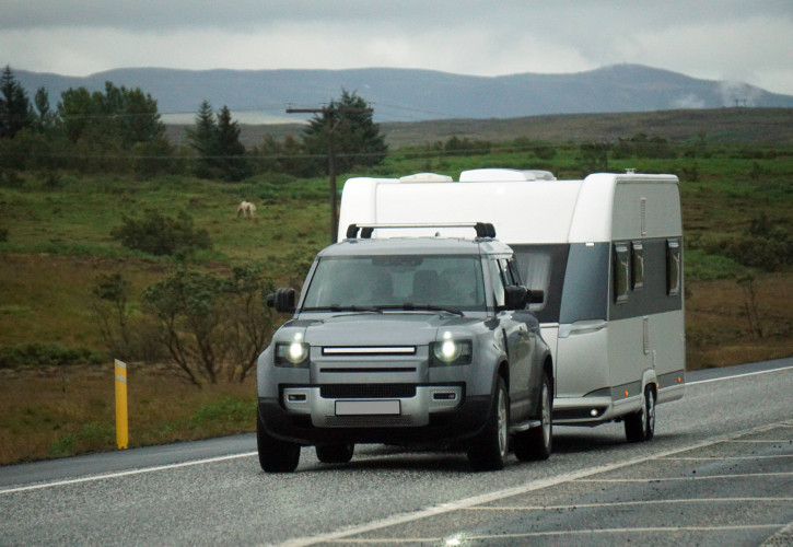 towing a caravan