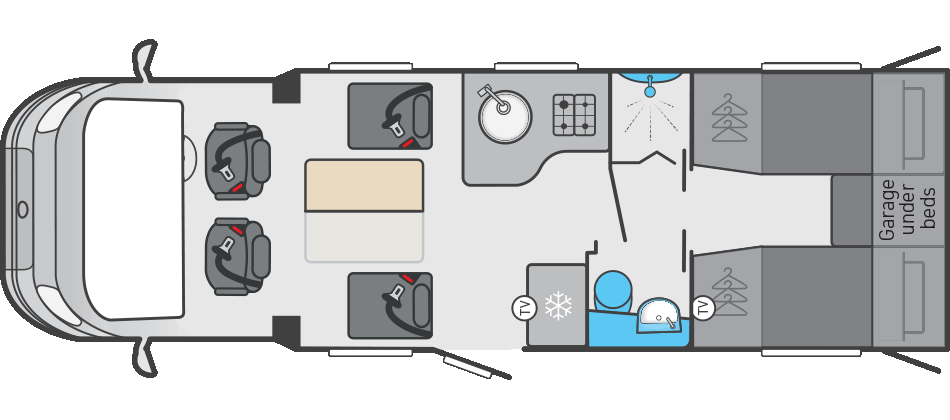 2026 Trekker 584 Day Travelling Seats