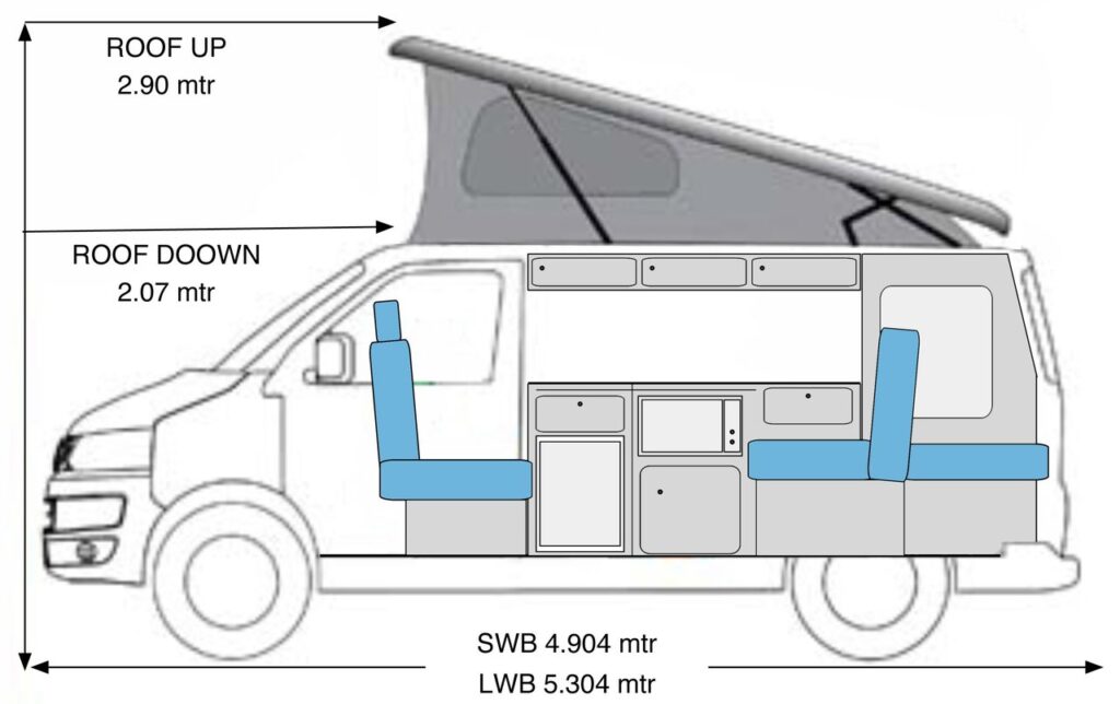 VW Pentire Dimensions Day Side Layout