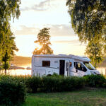 Motorhome in a forest